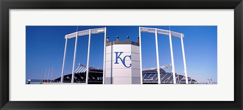 Framed Baseball stadium, Kauffman Stadium, Kansas City, Missouri, USA Print