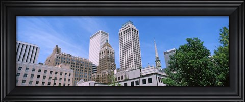 Framed Low angle view of downtown buildings, Tulsa, Oklahoma Print