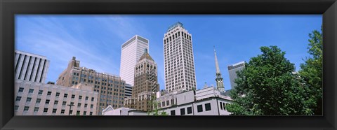 Framed Low angle view of downtown buildings, Tulsa, Oklahoma Print
