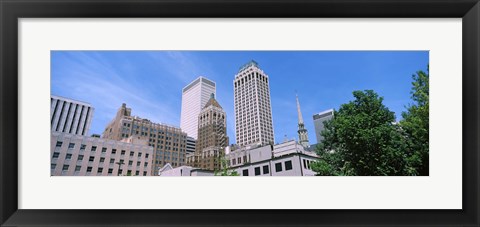 Framed Low angle view of downtown buildings, Tulsa, Oklahoma Print