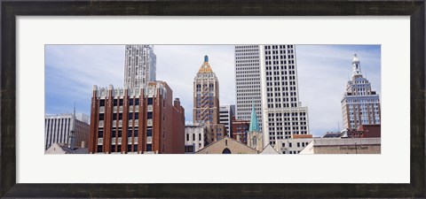 Framed Low angle view of downtown skyline, Tulsa, Oklahoma Print