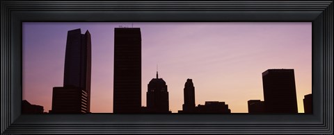 Framed Downtown skyline at dusk, Oklahoma City, Oklahoma, USA Print