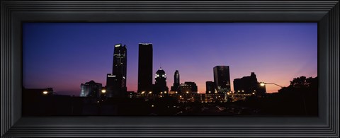 Framed Downtown Oklahoma City at Night Print