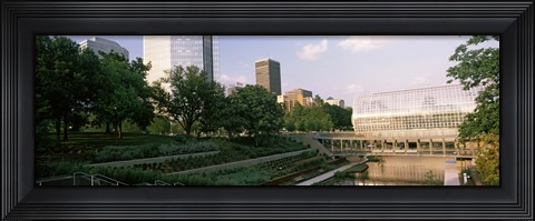 Framed Devon Tower and Crystal Bridge Tropical Conservatory, Oklahoma City, Oklahoma, USA Print