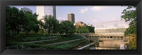 Framed Devon Tower and Crystal Bridge Tropical Conservatory, Oklahoma City, Oklahoma, USA Print