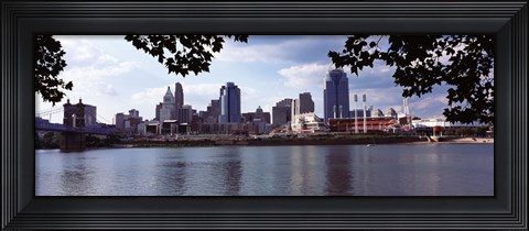 Framed City at the waterfront, Ohio River, Cincinnati, Hamilton County, Ohio Print