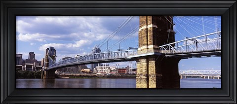 Framed John A. Roebling Bridge across the Ohio River, Cincinnati, Ohio Print