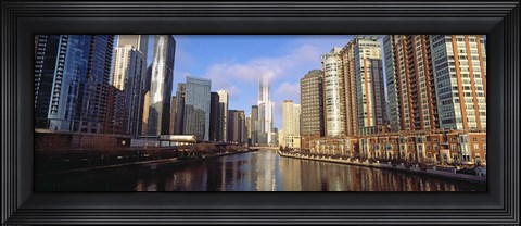 Framed Skyscraper in a city, Trump Tower, Chicago, Cook County, Illinois, USA Print