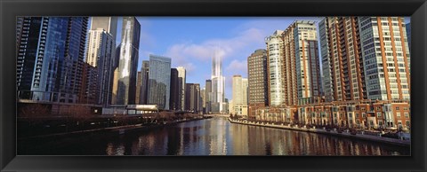 Framed Skyscraper in a city, Trump Tower, Chicago, Cook County, Illinois, USA Print