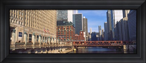 Framed Building at the waterfront, Merchandise Mart, Chicago River, Chicago, Cook County, Illinois, USA Print