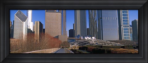 Framed Millennium Park with buildings in the background, Chicago, Cook County, Illinois, USA Print
