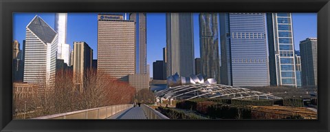 Framed Millennium Park with buildings in the background, Chicago, Cook County, Illinois, USA Print