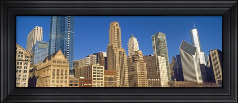 Framed Low angle view of city skyline, Michigan Avenue, Chicago, Cook County, Illinois, USA Print