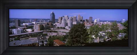 Framed Downtown skyline, Cincinnati, Hamilton County, Ohio, USA Print