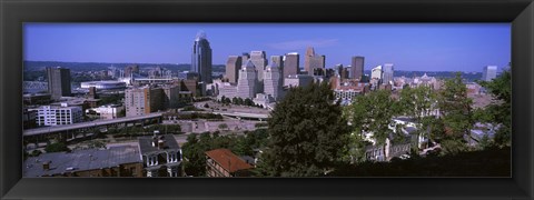 Framed Downtown skyline, Cincinnati, Hamilton County, Ohio, USA Print