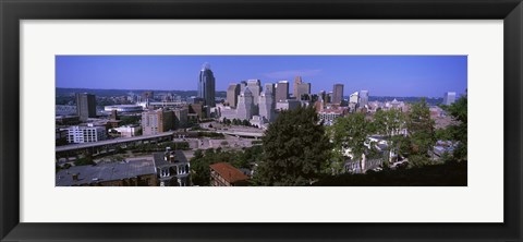 Framed Downtown skyline, Cincinnati, Hamilton County, Ohio, USA Print