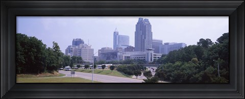 Framed Street scene with buildings in a city, Raleigh, Wake County, North Carolina, USA Print