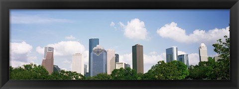 Framed Houston Skyline with Clouds, Texas, USA Print