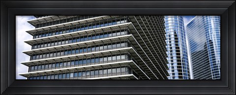 Framed Low angle view of buildings in a city, ExxonMobil Building, Chevron Building, Houston, Texas, USA Print