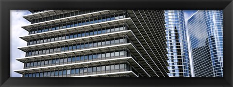 Framed Low angle view of buildings in a city, ExxonMobil Building, Chevron Building, Houston, Texas, USA Print