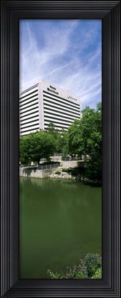 Framed Building at the waterfront, Qwest Building, Omaha, Nebraska, USA Print