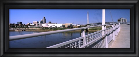 Framed Bridge across a river, Bob Kerrey Pedestrian Bridge, Missouri River, Omaha, Nebraska, USA Print