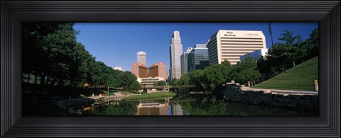 Framed Buildings at the waterfront, Qwest Building, Omaha, Nebraska Print