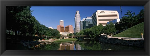 Framed Buildings at the waterfront, Qwest Building, Omaha, Nebraska Print