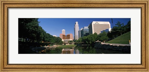 Framed Buildings at the waterfront, Qwest Building, Omaha, Nebraska Print