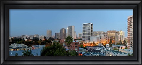 Framed Skyline at dawn, Oakland, California, USA Print