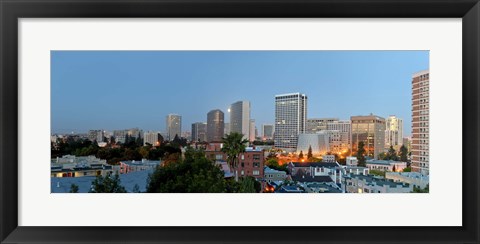 Framed Skyline at dawn, Oakland, California, USA Print
