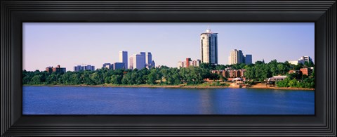 Framed Buildings at the waterfront, Arkansas River, Tulsa, Oklahoma Print