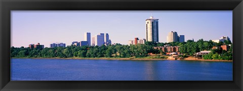 Framed Buildings at the waterfront, Arkansas River, Tulsa, Oklahoma Print