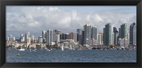 Framed Cloudy Sky Over San Diego Print