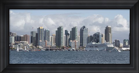Framed San Diego City Skyline Print