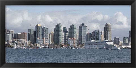 Framed San Diego City Skyline Print