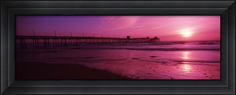 Framed San Diego Pier at dusk, San Diego, California Print