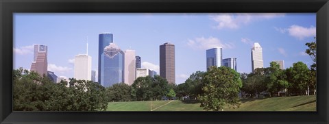 Framed Downtown skylines, Houston, Texas Print