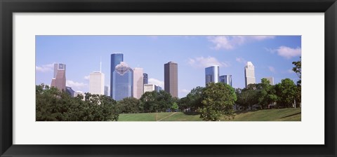 Framed Downtown skylines, Houston, Texas Print