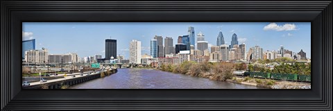 Framed Skyscrapers in a city, Liberty Tower, Comcast Center, Philadelphia, Pennsylvania, USA Print