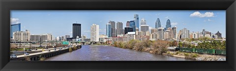 Framed Skyscrapers in a city, Liberty Tower, Comcast Center, Philadelphia, Pennsylvania, USA Print