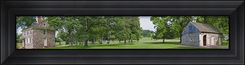 Framed Buildings in a farm, Washington&#39;s Headquarters, Valley Forge National Historic Park, Philadelphia, Pennsylvania, USA Print