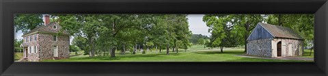 Framed Buildings in a farm, Washington&#39;s Headquarters, Valley Forge National Historic Park, Philadelphia, Pennsylvania, USA Print