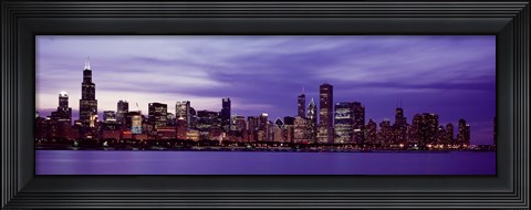 Framed Chicago in Purple Print