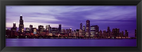 Framed Chicago in Purple Print