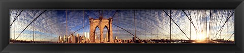 Framed Details of the Brooklyn Bridge, New York City, New York State, USA Print