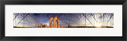 Framed Details of the Brooklyn Bridge, New York City, New York State, USA Print