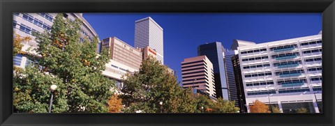 Framed Low angle view of buildings in a city, Sheraton Downtown Denver Hotel, Denver, Colorado, USA Print