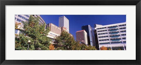 Framed Low angle view of buildings in a city, Sheraton Downtown Denver Hotel, Denver, Colorado, USA Print