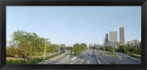 Framed Skyscrapers in a city, Lake Shore Drive, Chicago, Cook County, Illinois, USA Print